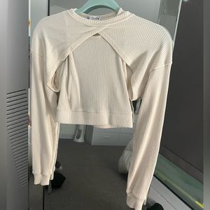 Zara Cream two piece long sleeve top